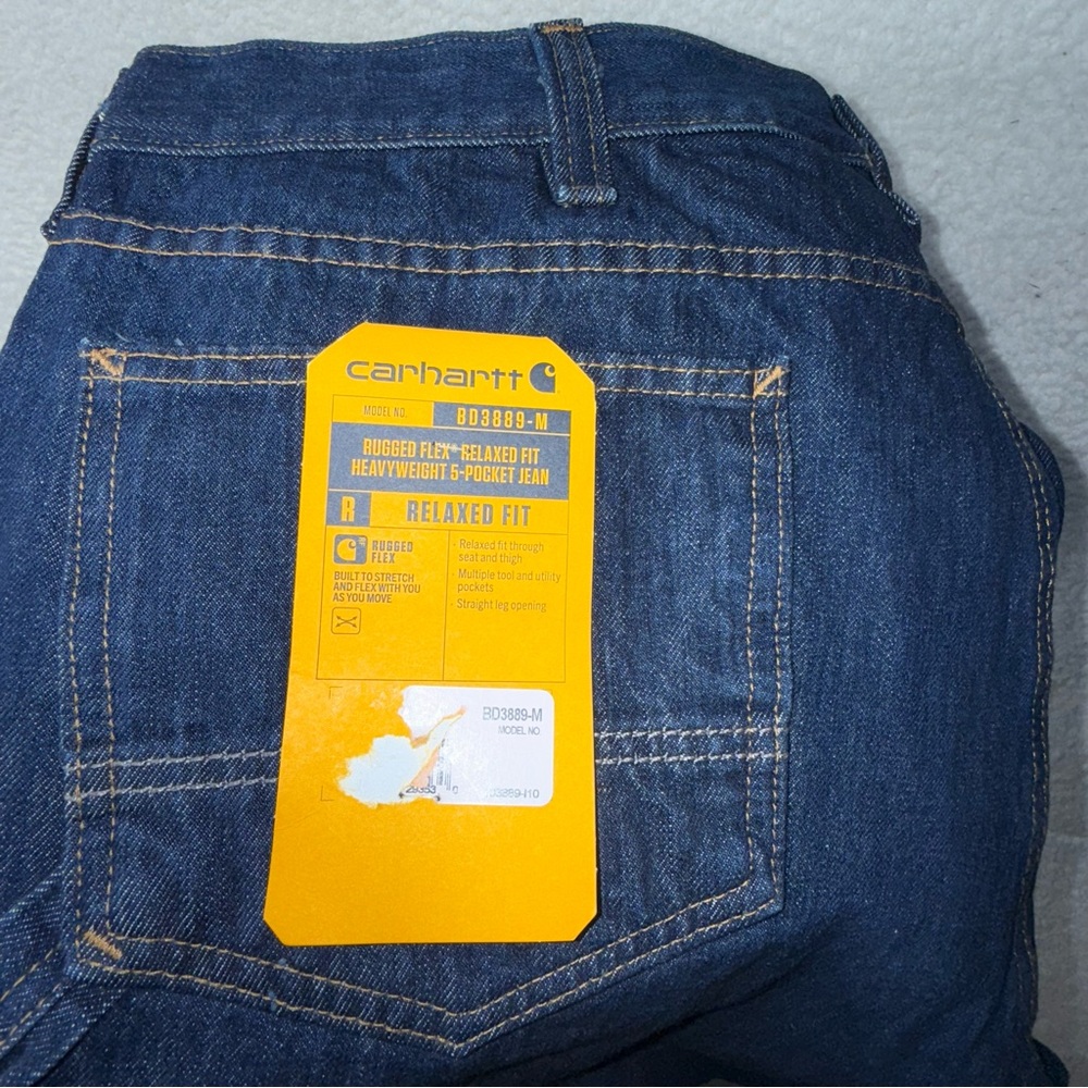 Carhartt Men's Relaxed Fit Denim Jeans BD3889-M size 38x34 NEW